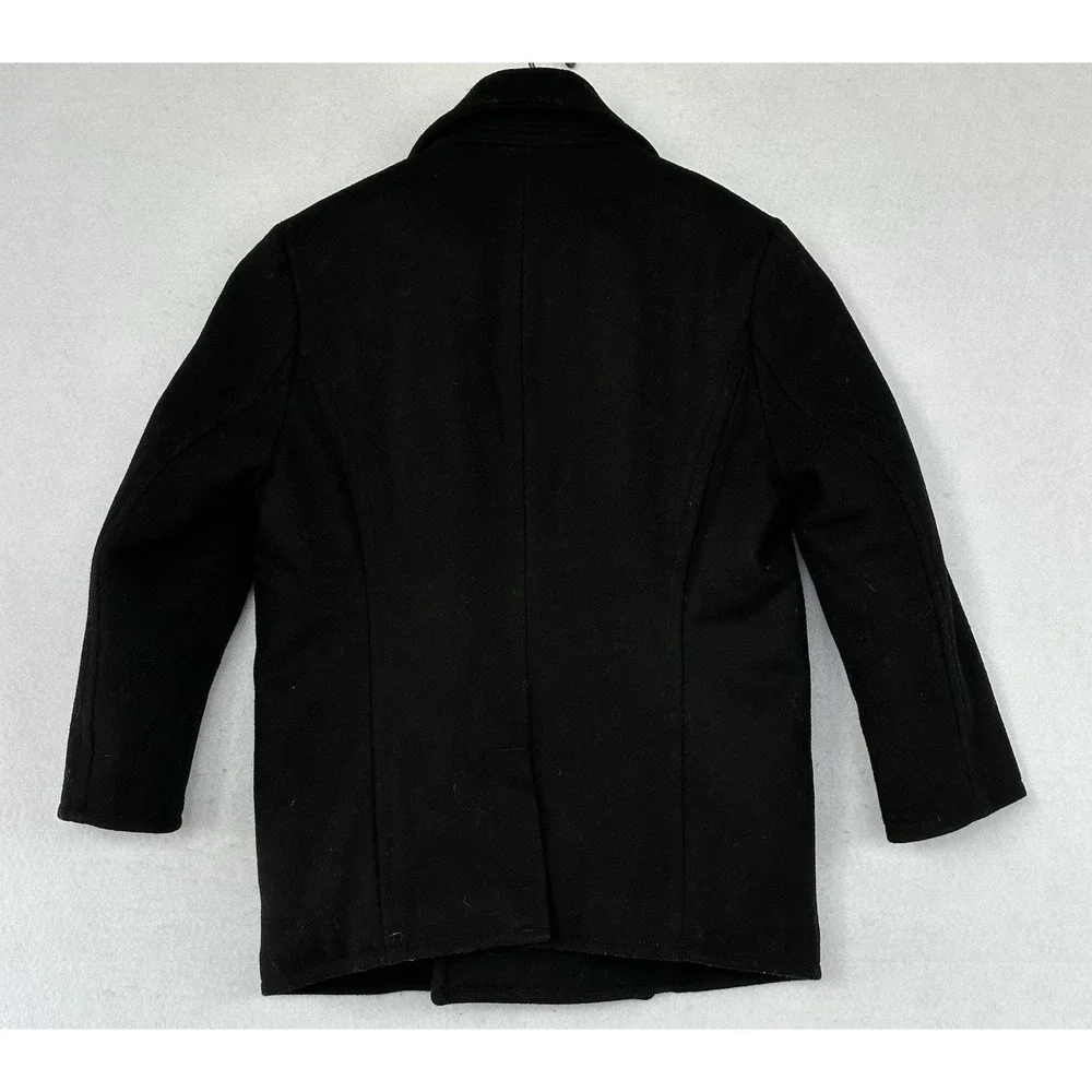 Gap Wool Blend Pea Coat Button Up Kids Small Sz 10 Black Dressy